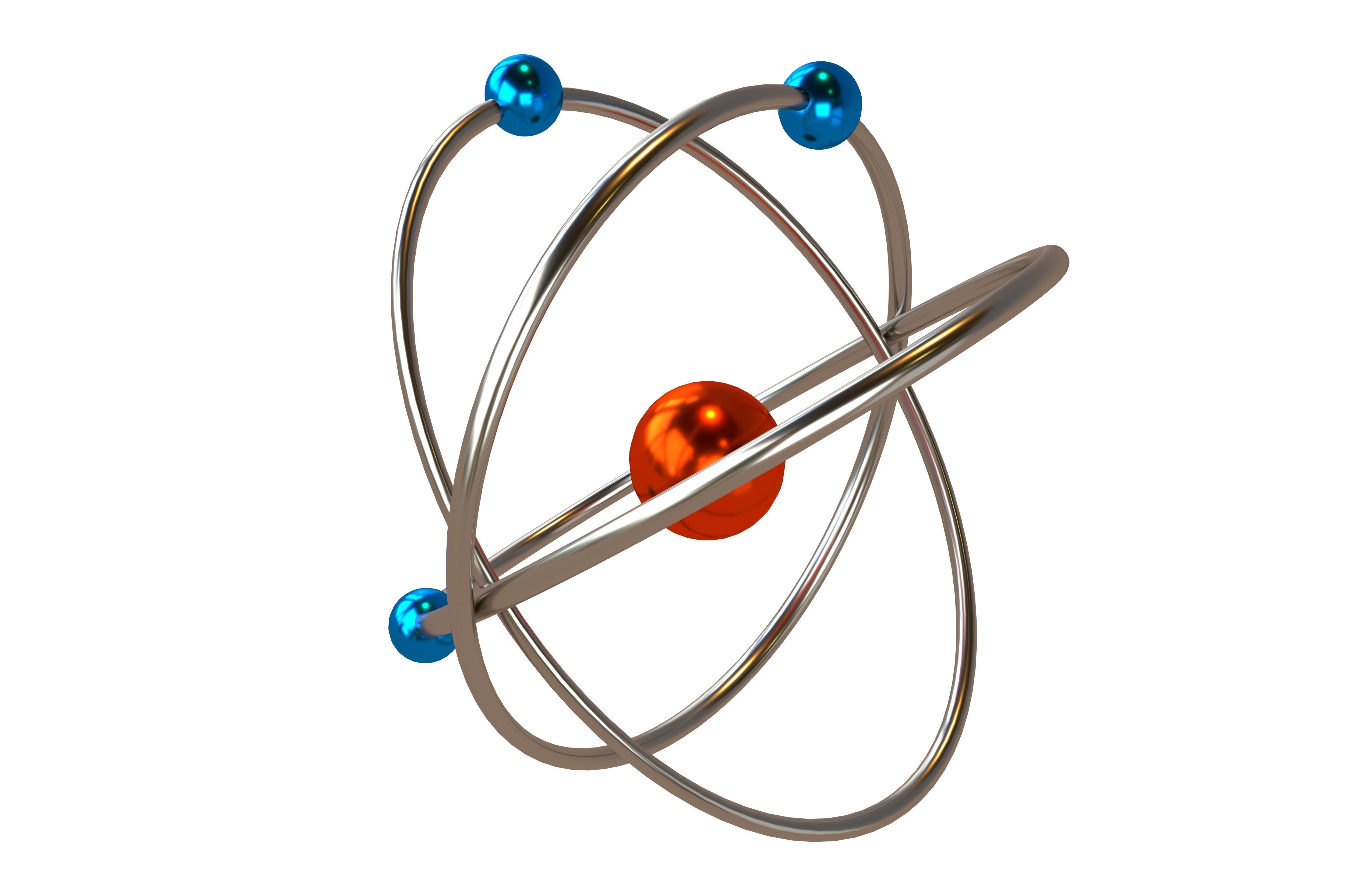 Cartoon Atom v2 005 Low-poly 3D model_2