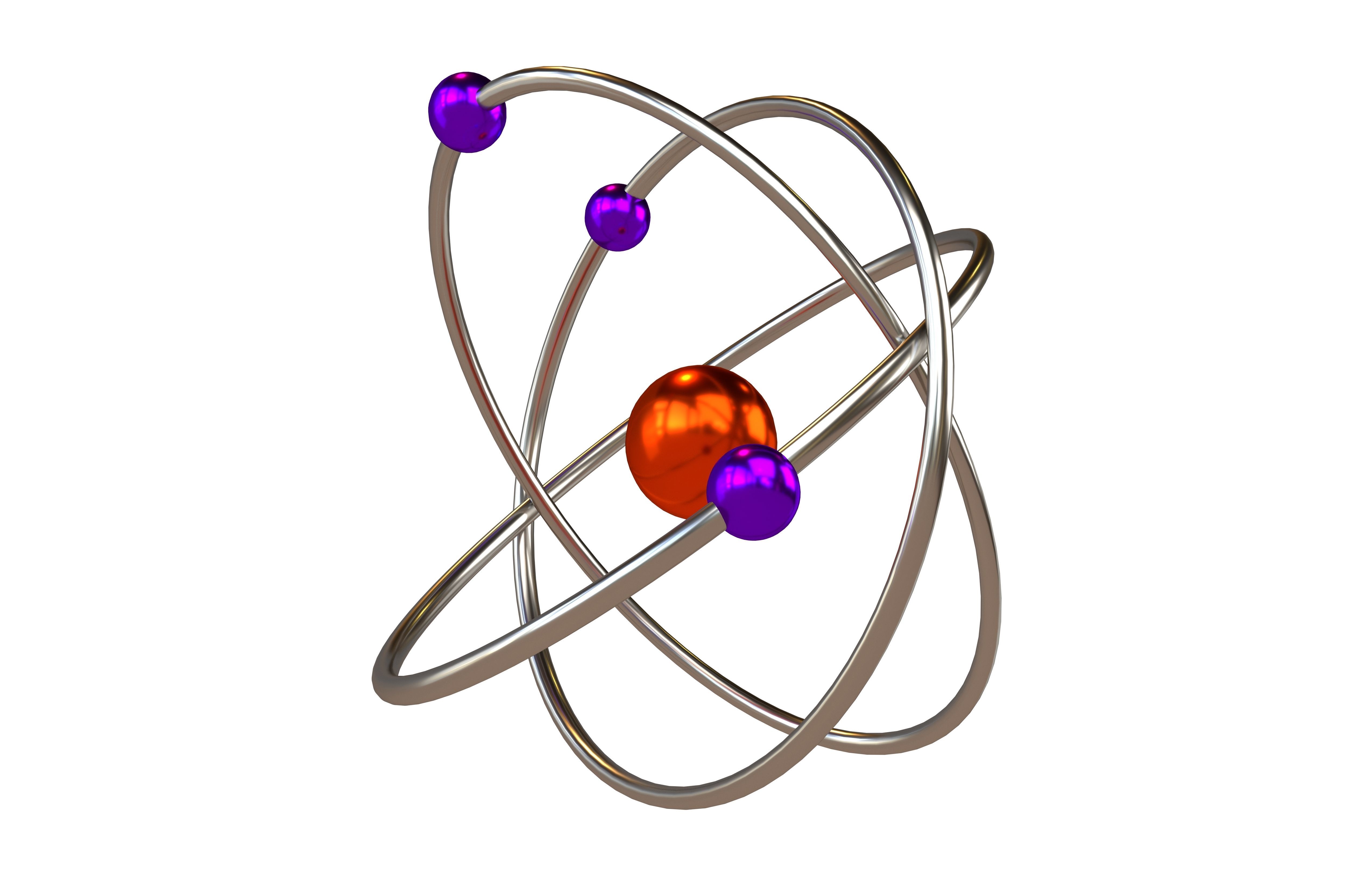 Cartoon Atom v2 006 Low-poly 3D model_3