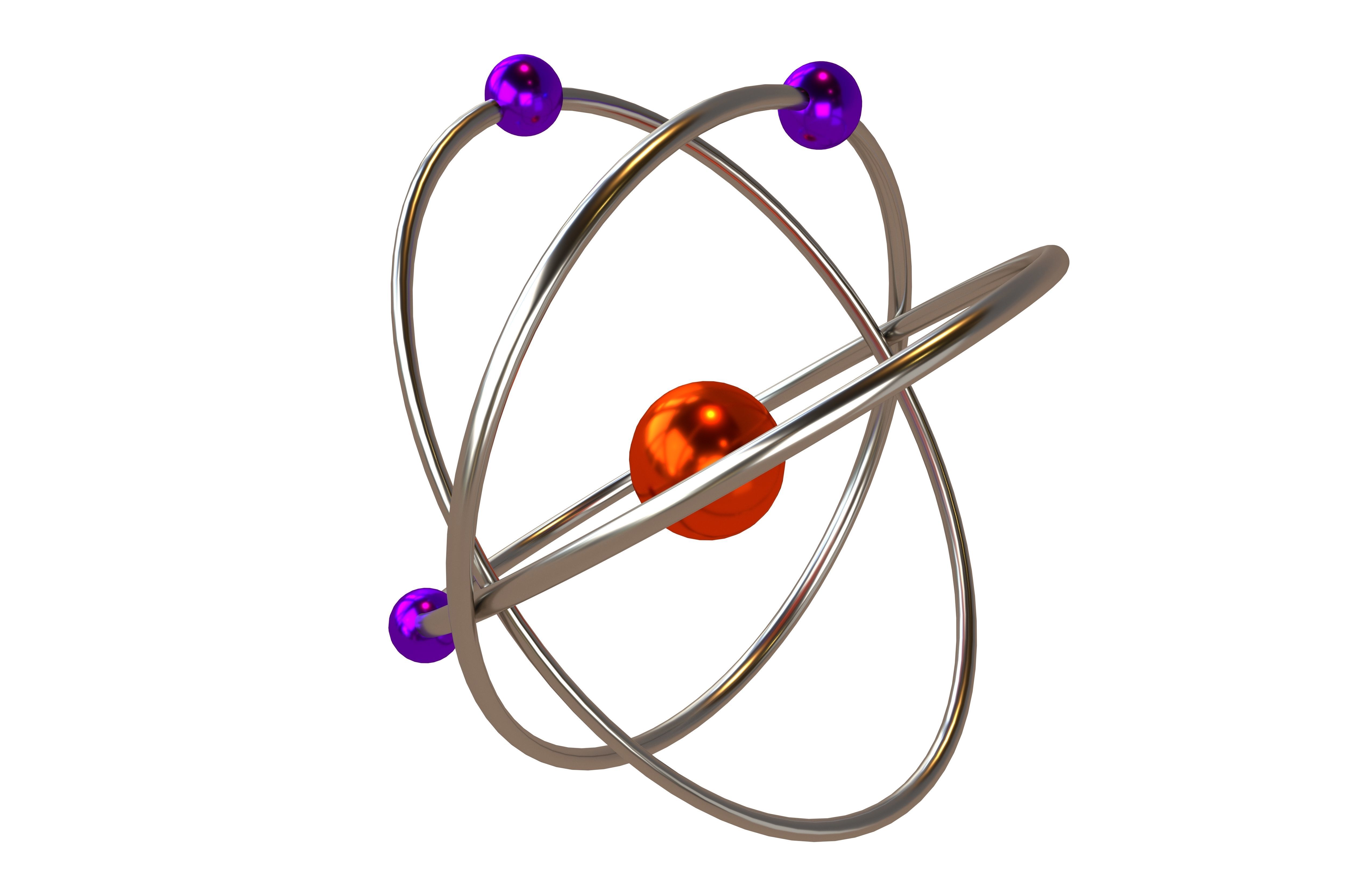Cartoon Atom v2 006 Low-poly 3D model_2