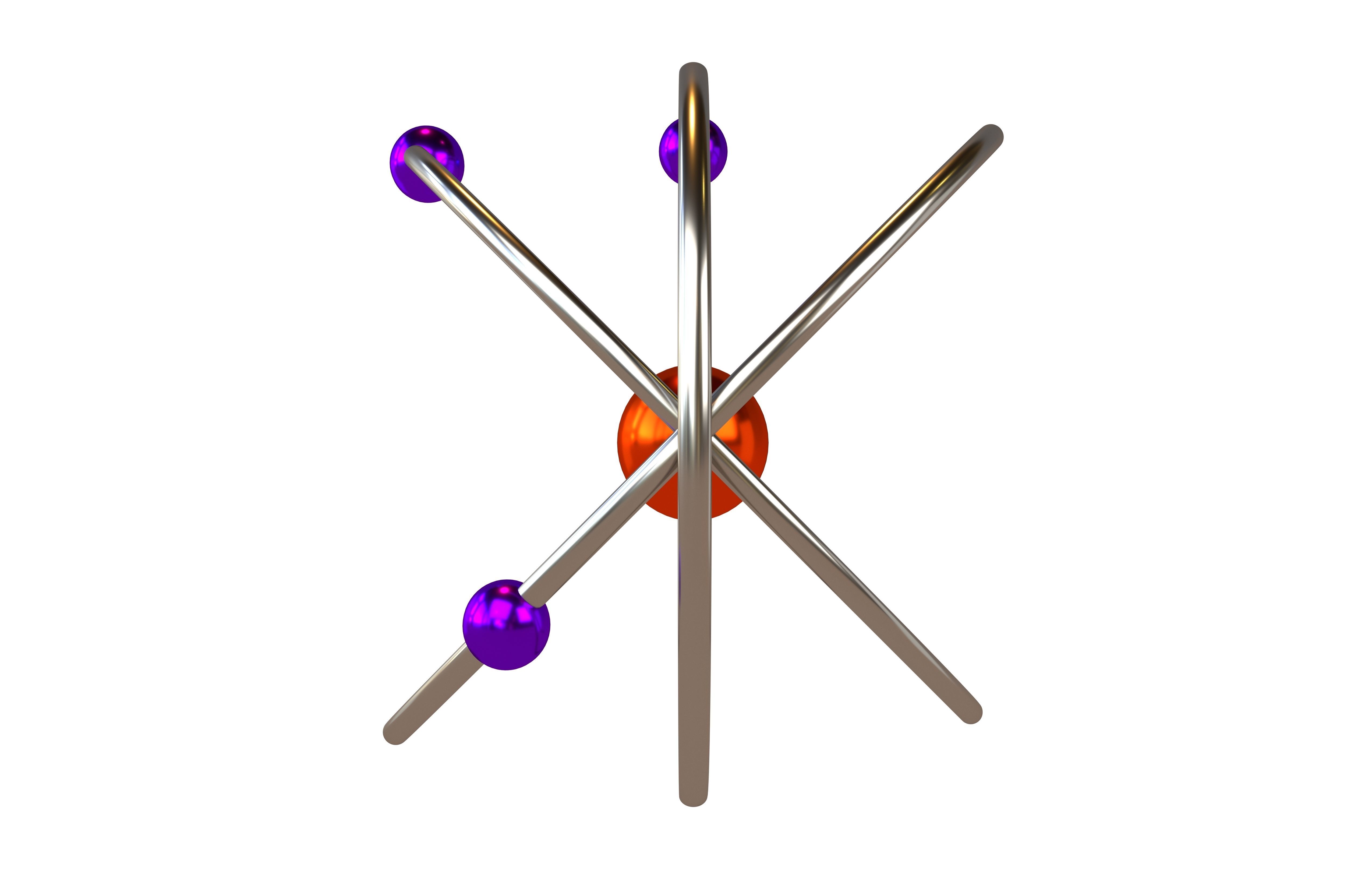 Cartoon Atom v2 006 Low-poly 3D model_1