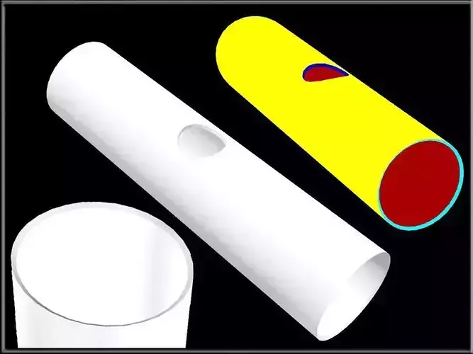 Pipe One Hole - Hollowed Low-poly 3D model
