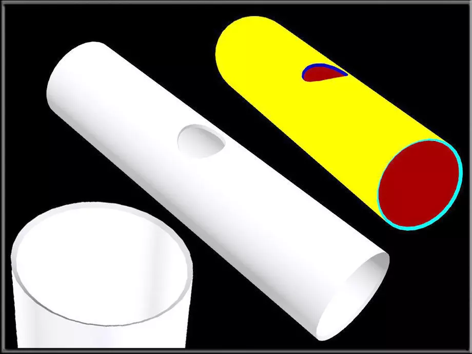 Pipe One Hole - Hollowed Low-poly 3D model_0