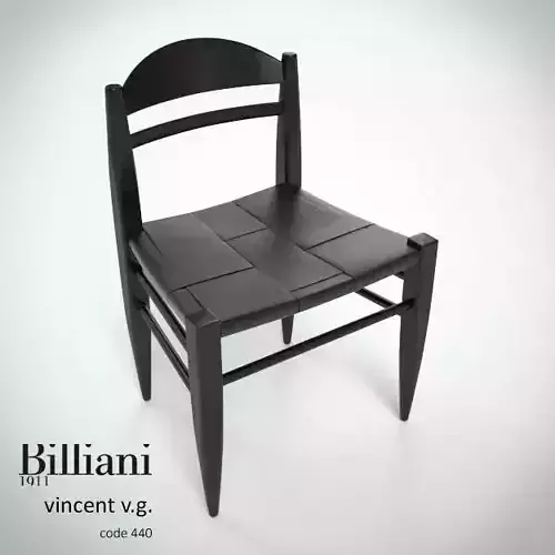 Billiani Vincent VG side chair black 3D model