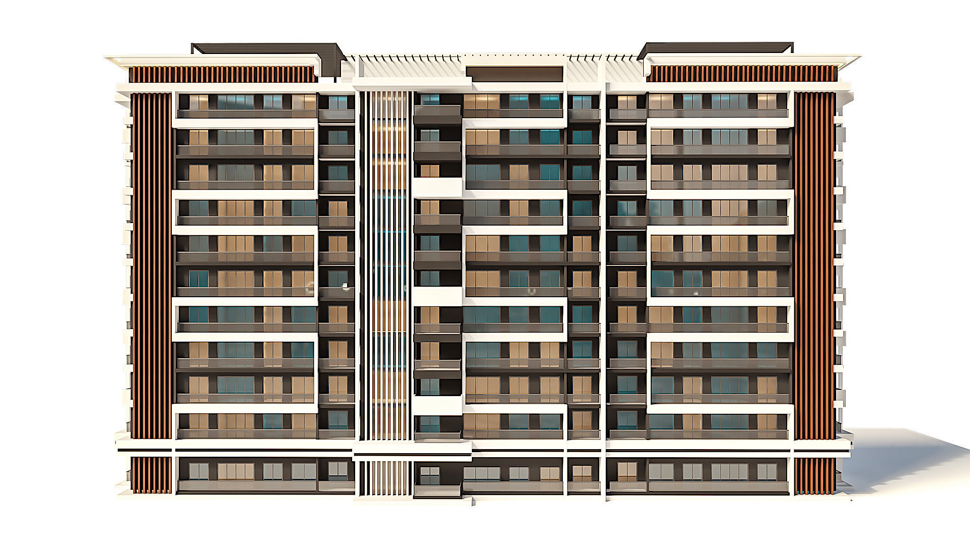 Modern Residential Building 07 3D model_2
