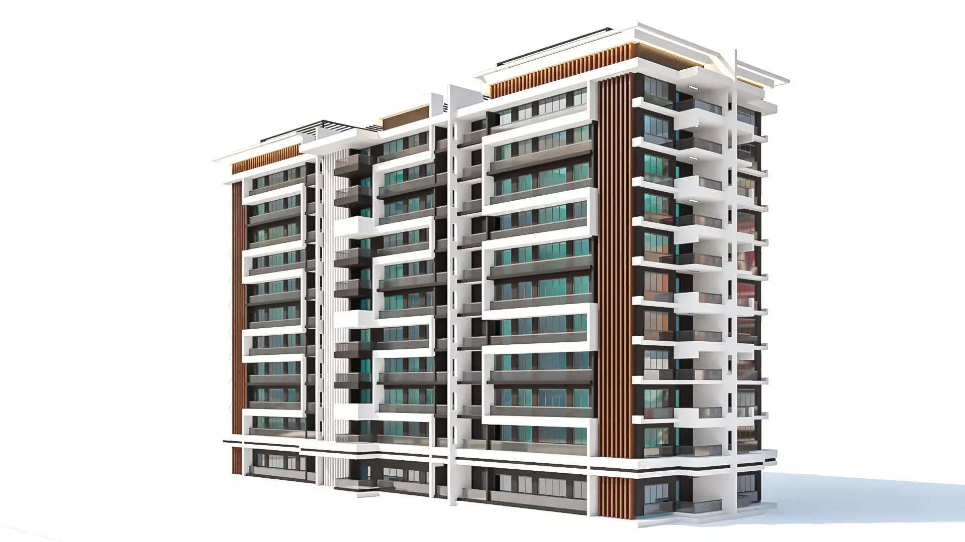 Modern Residential Building 07 3D model_0