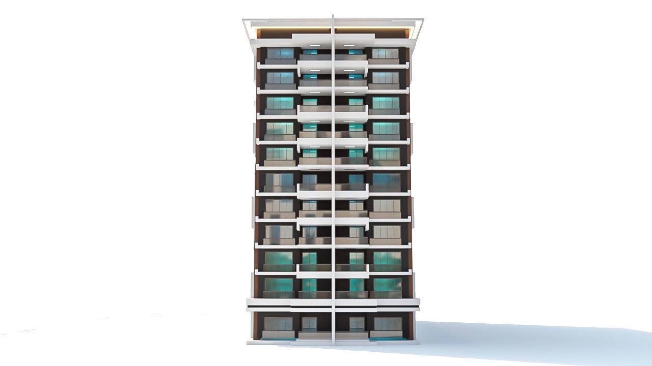 Modern Residential Building 07 3D model_3