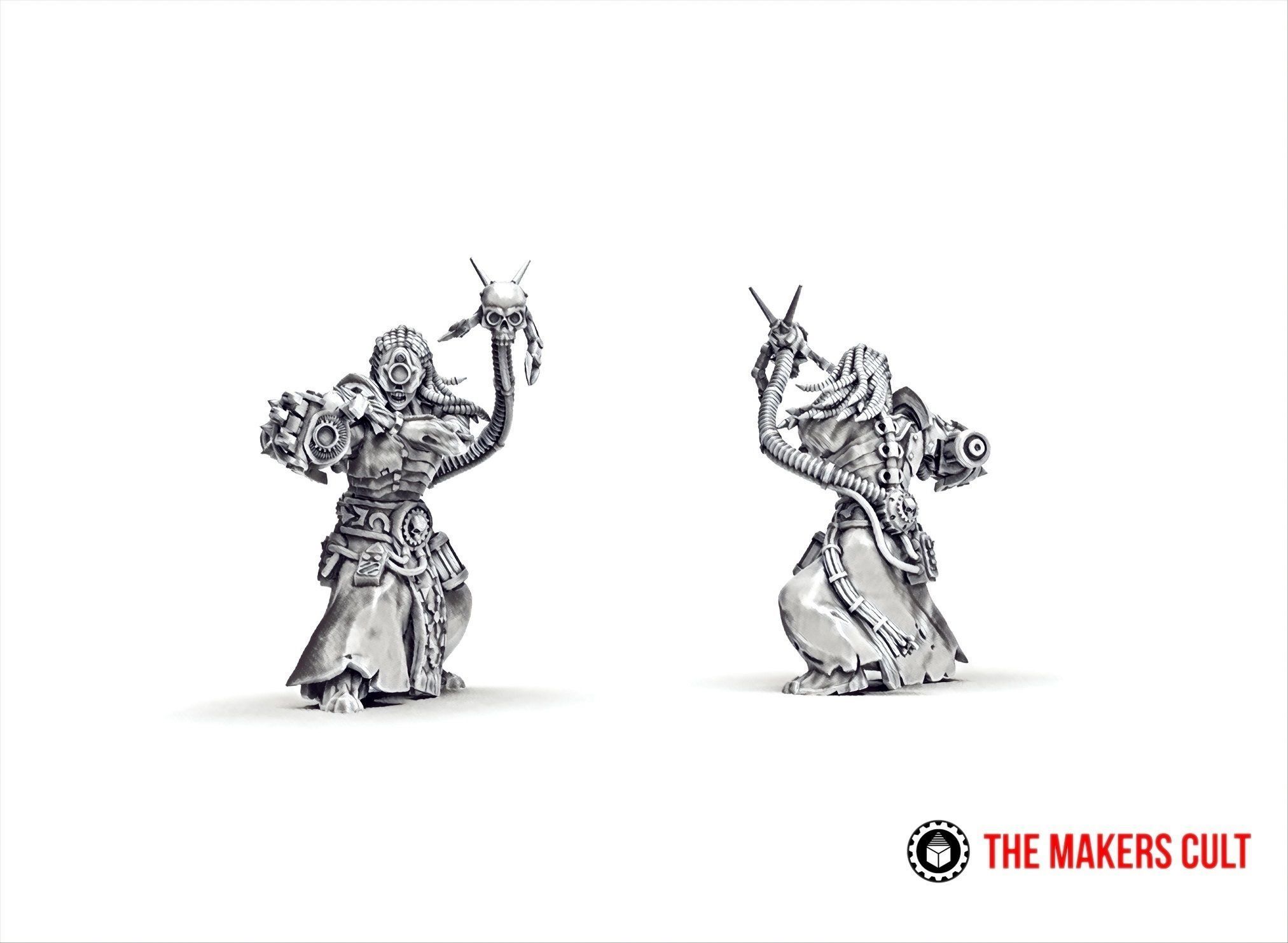 Dark Techno - Female Cybertechnic priest 3D print model_1