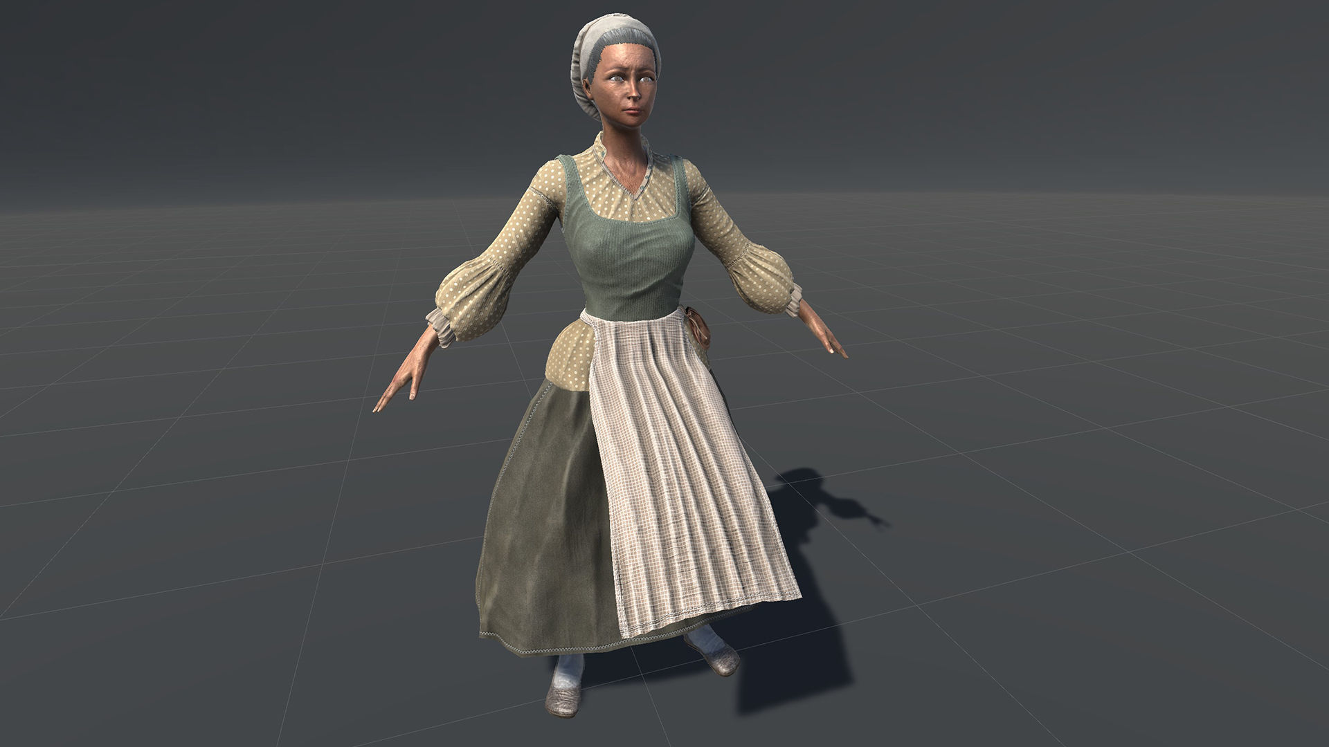 Cook female Low-poly 3D model_23