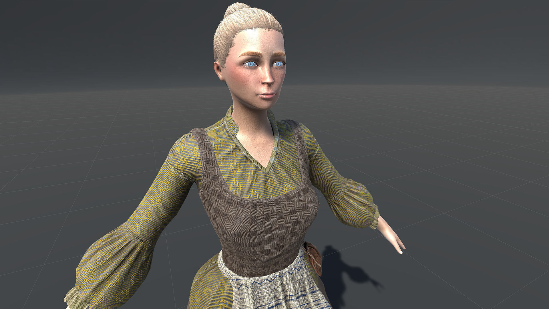 Cook female Low-poly 3D model_22