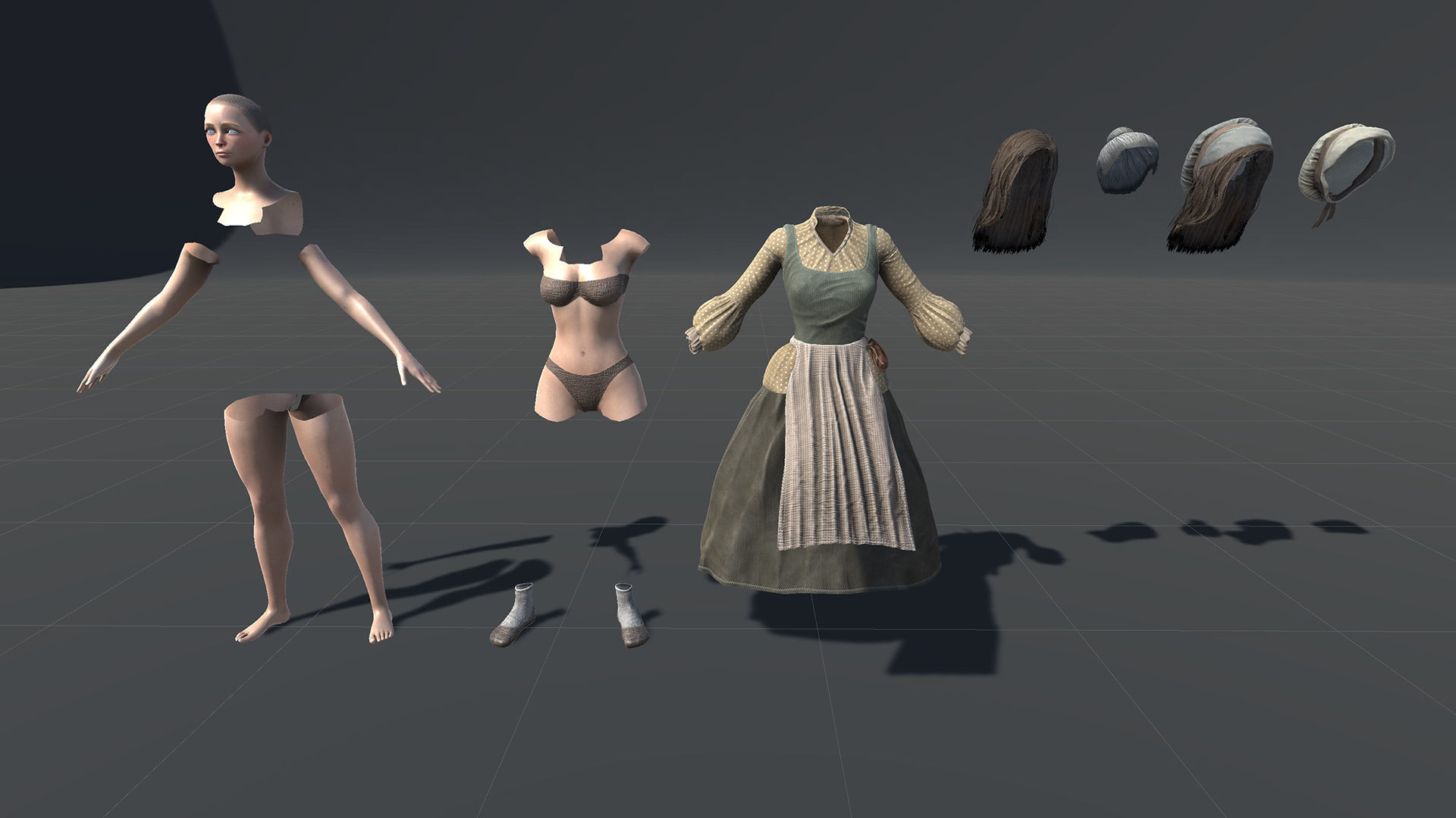 Cook female Low-poly 3D model_25