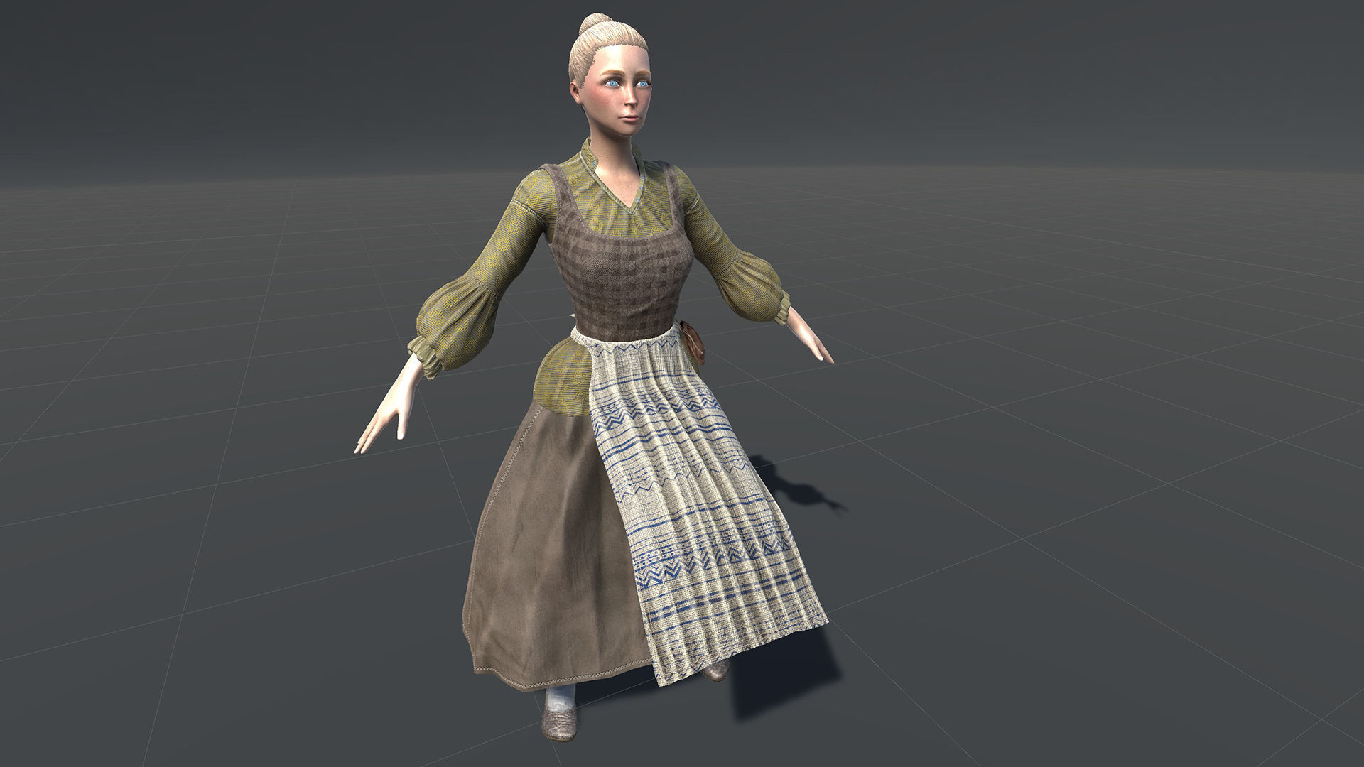 Cook female Low-poly 3D model_21