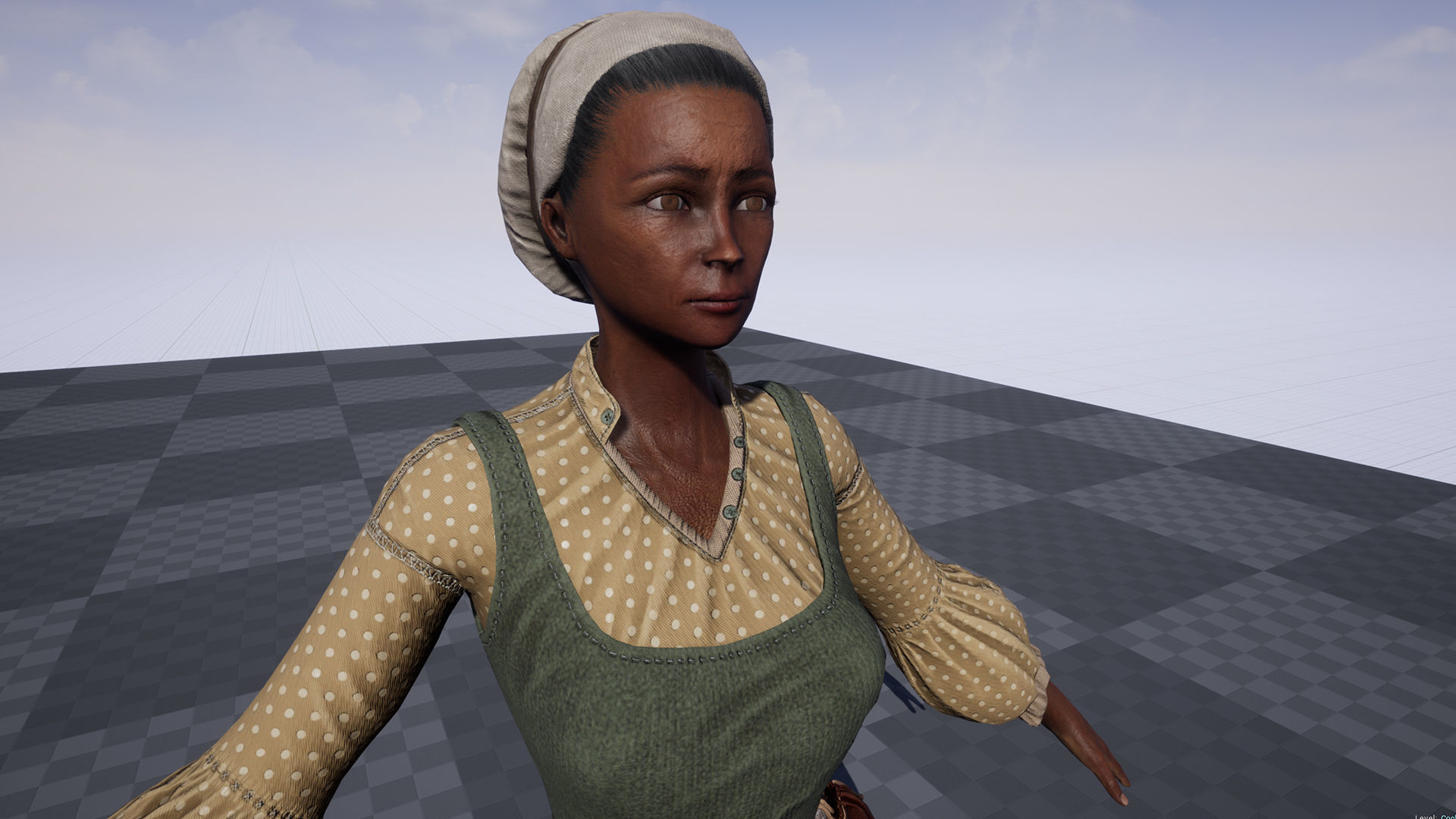 Cook female Low-poly 3D model_16
