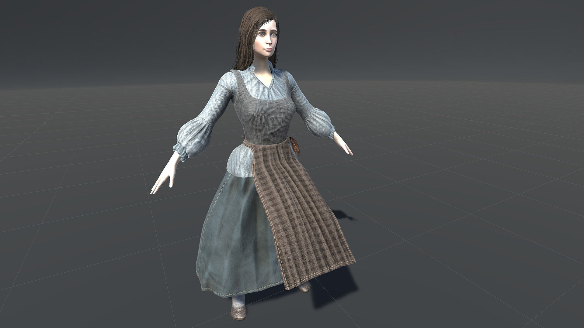Cook female Low-poly 3D model_19