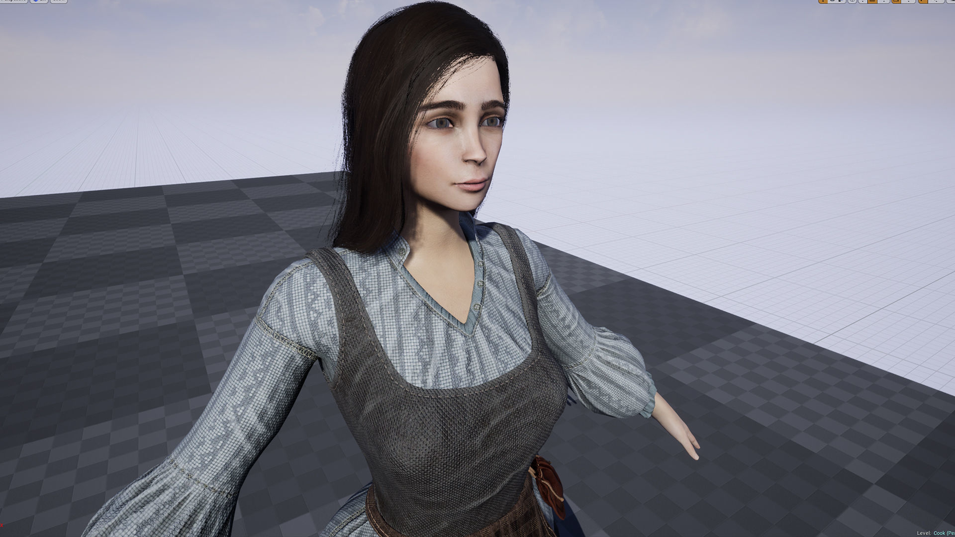 Cook female Low-poly 3D model_12