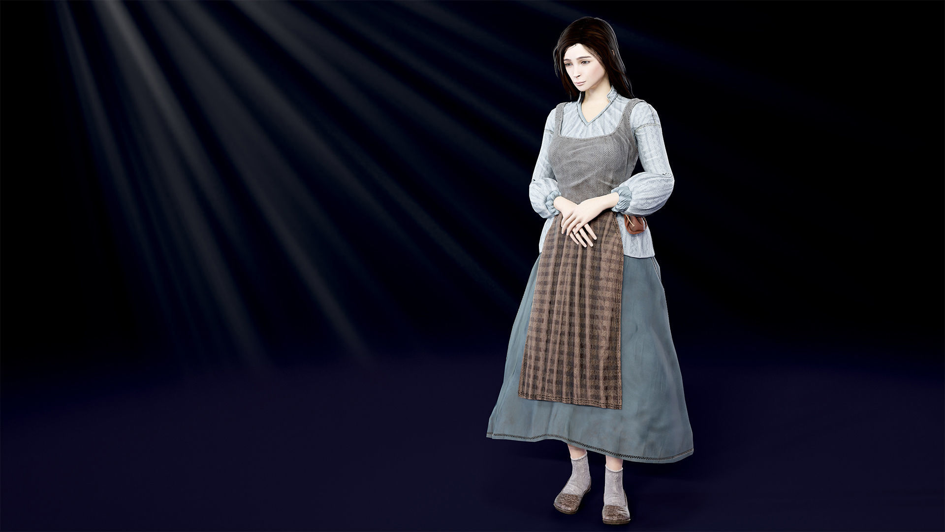 Cook female Low-poly 3D model_5