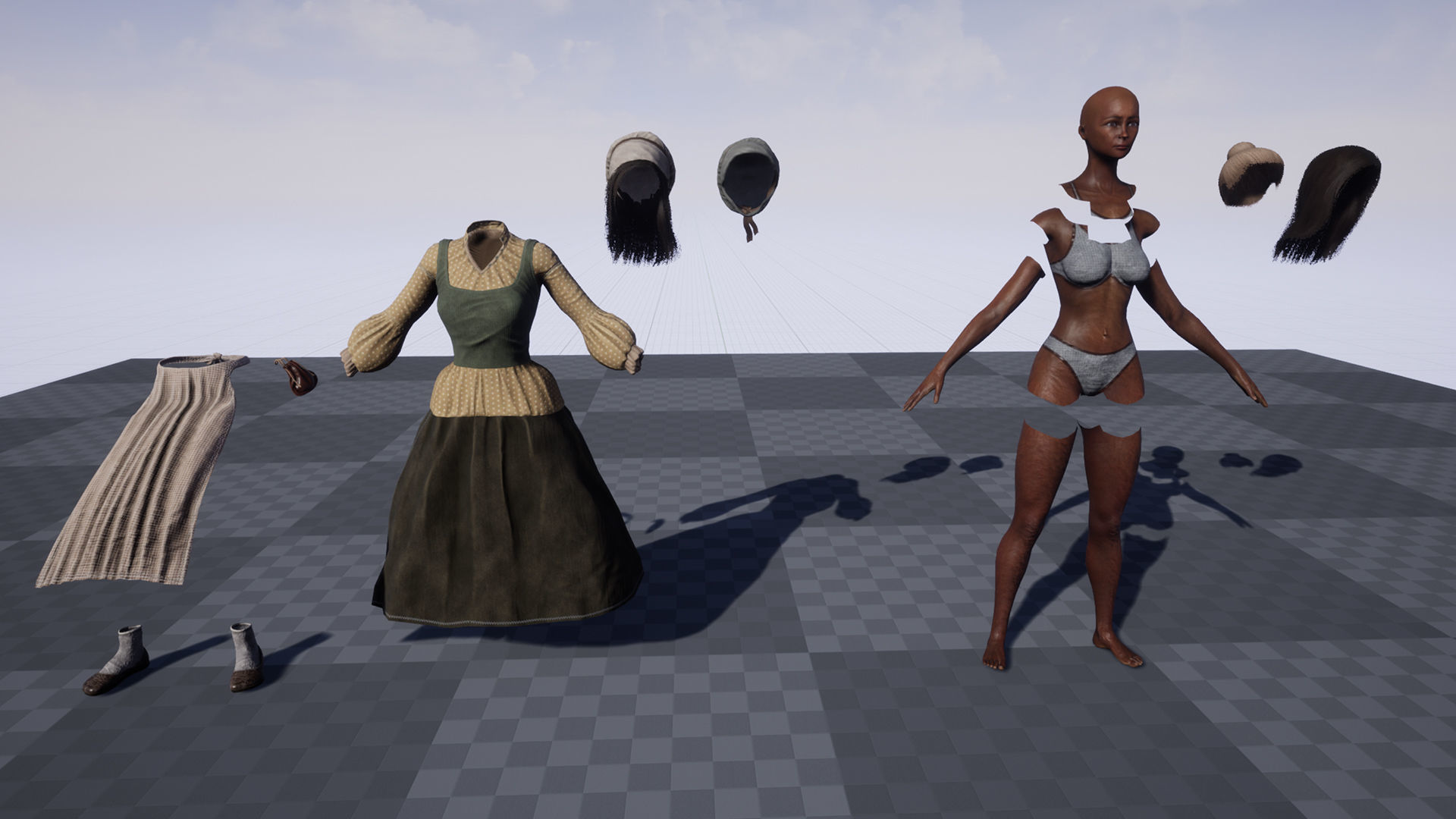 Cook female Low-poly 3D model_17