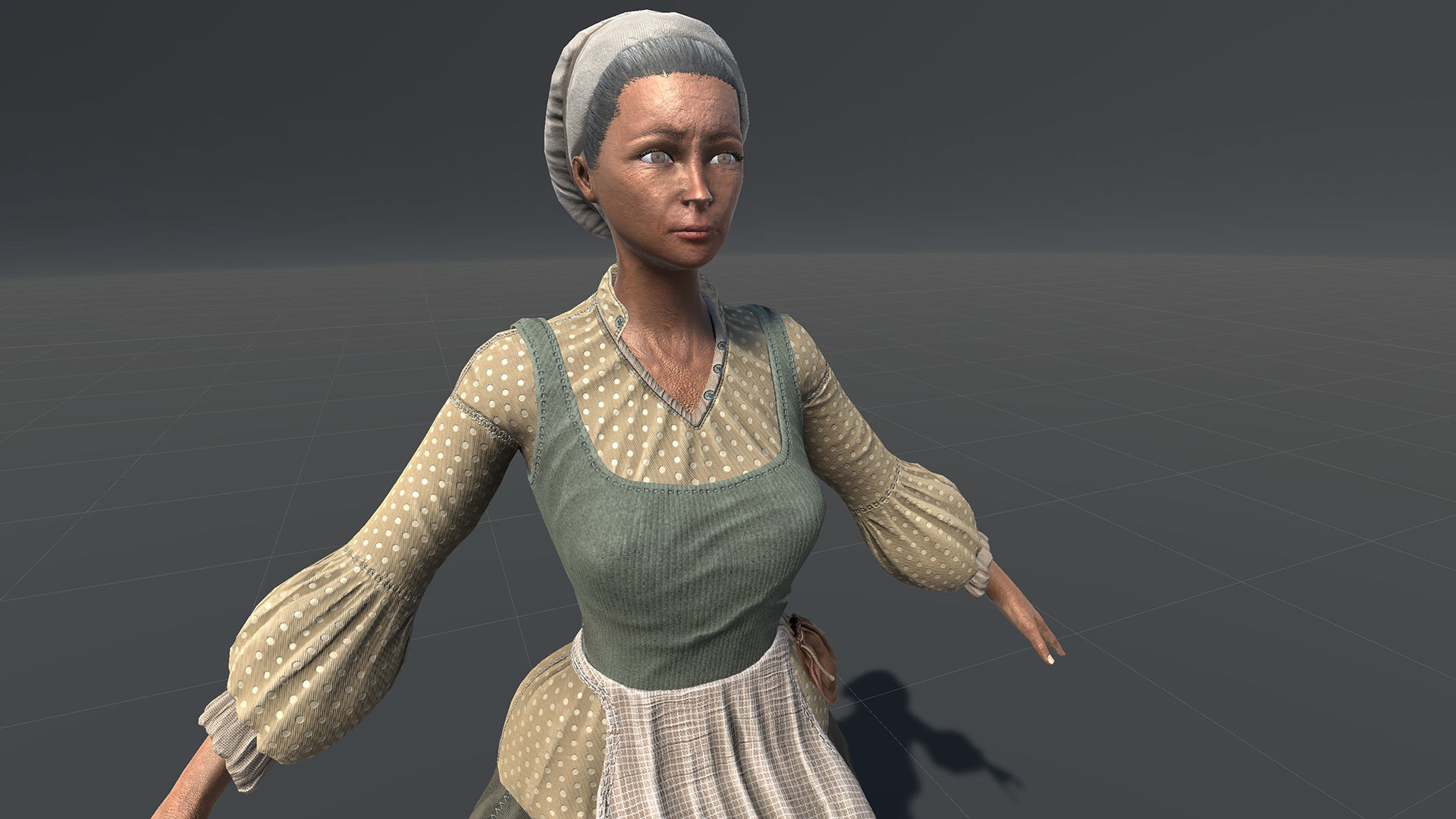 Cook female Low-poly 3D model_24