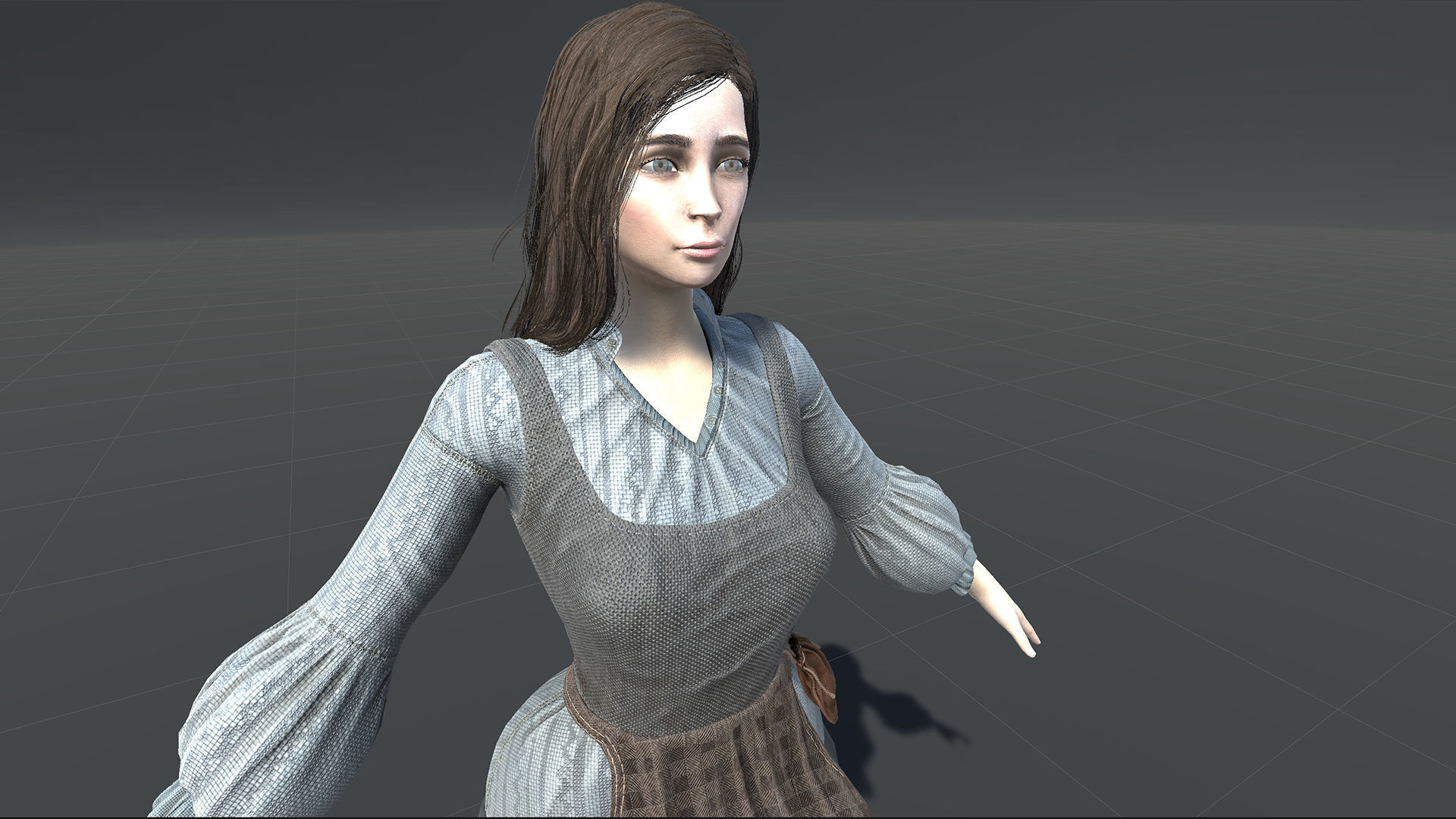 Cook female Low-poly 3D model_20