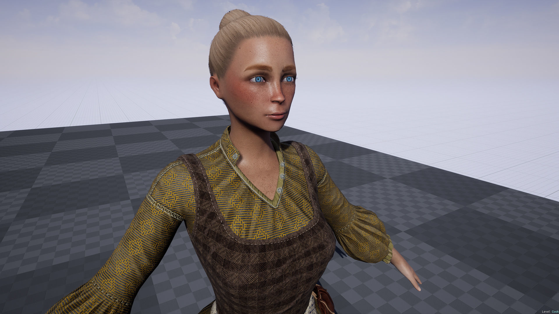 Cook female Low-poly 3D model_14