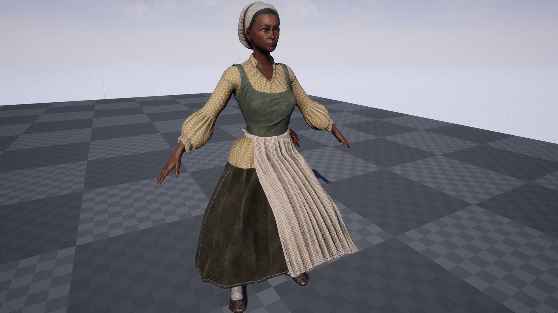 Cook female Low-poly 3D model_15