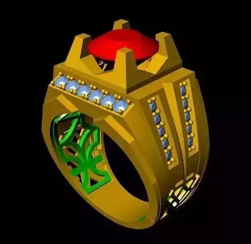 menRing gold ring with stone