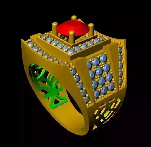 menRing gold ring with stone