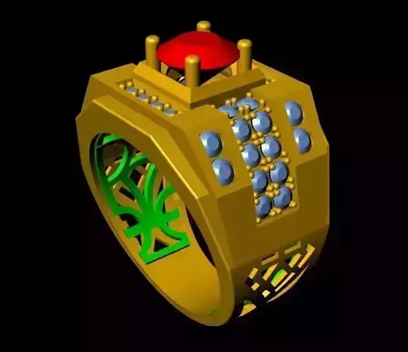 menRing gold ring with stone