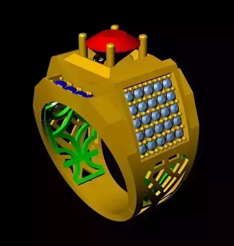 menRing gold ring with stones