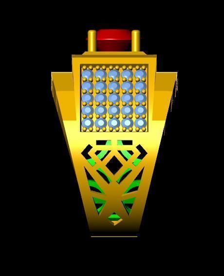 menRing gold ring with stones 3D print model_3