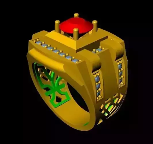 menRing gold ring with stone