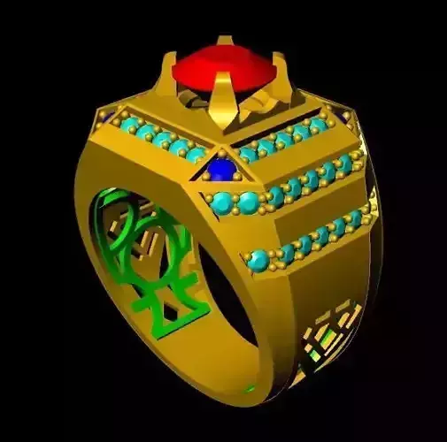 menRing gold ring with stones