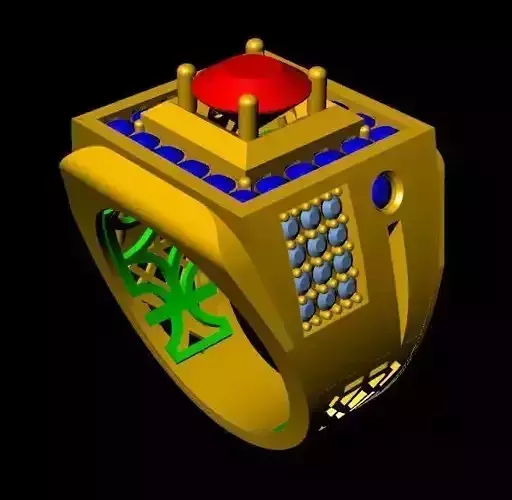 menRing gold ring with stones