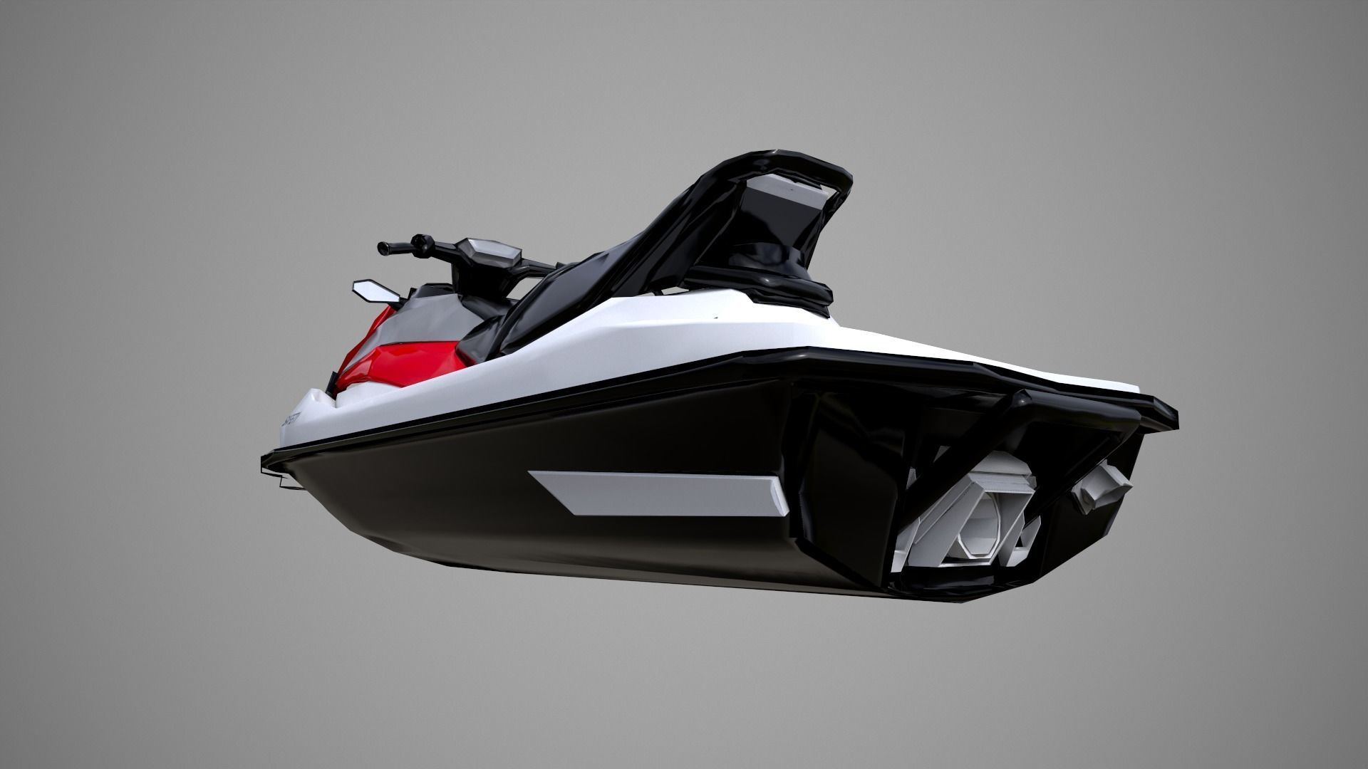 Red Jetski Low-poly 3D model_19