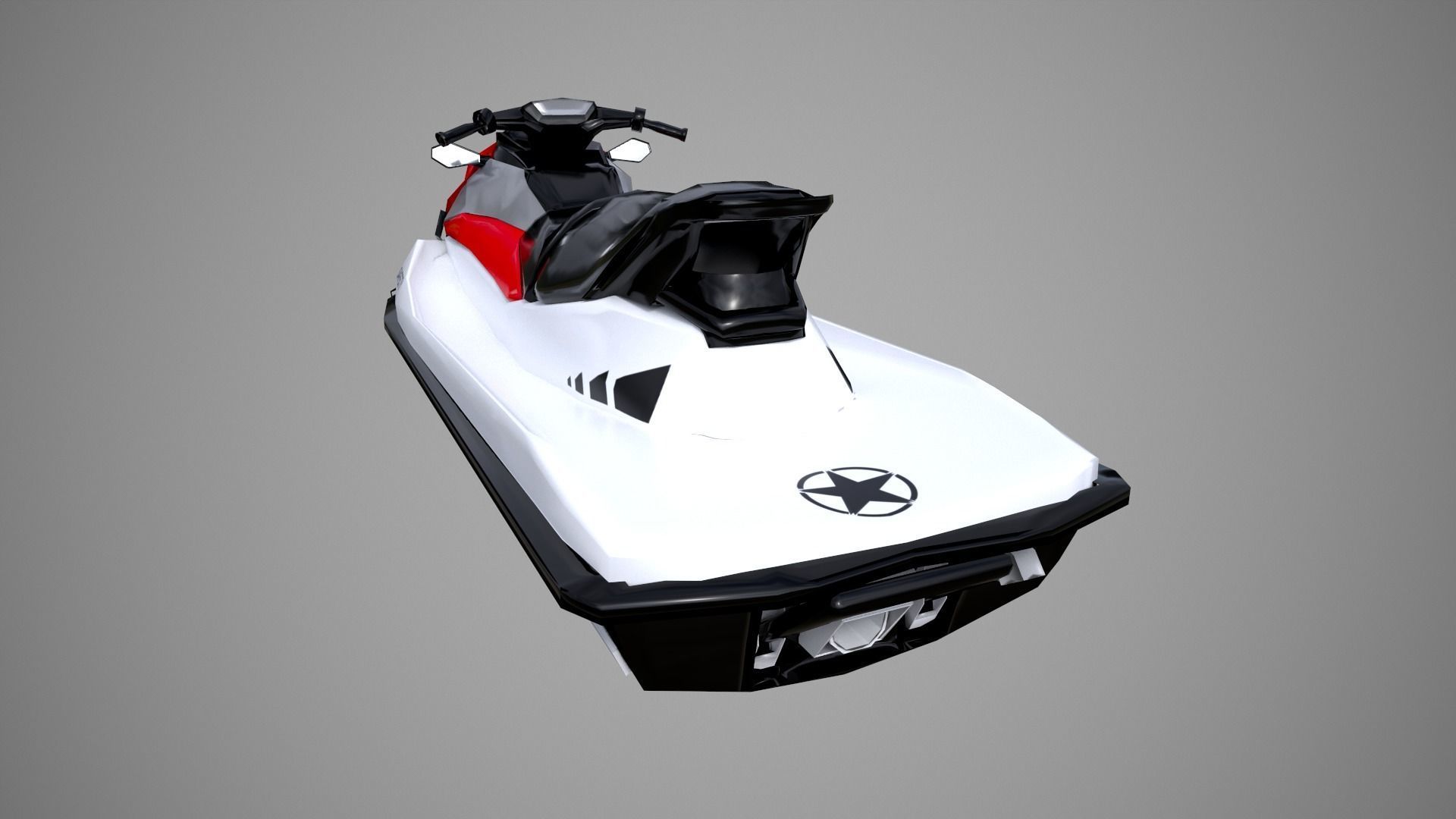 Red Jetski Low-poly 3D model_18