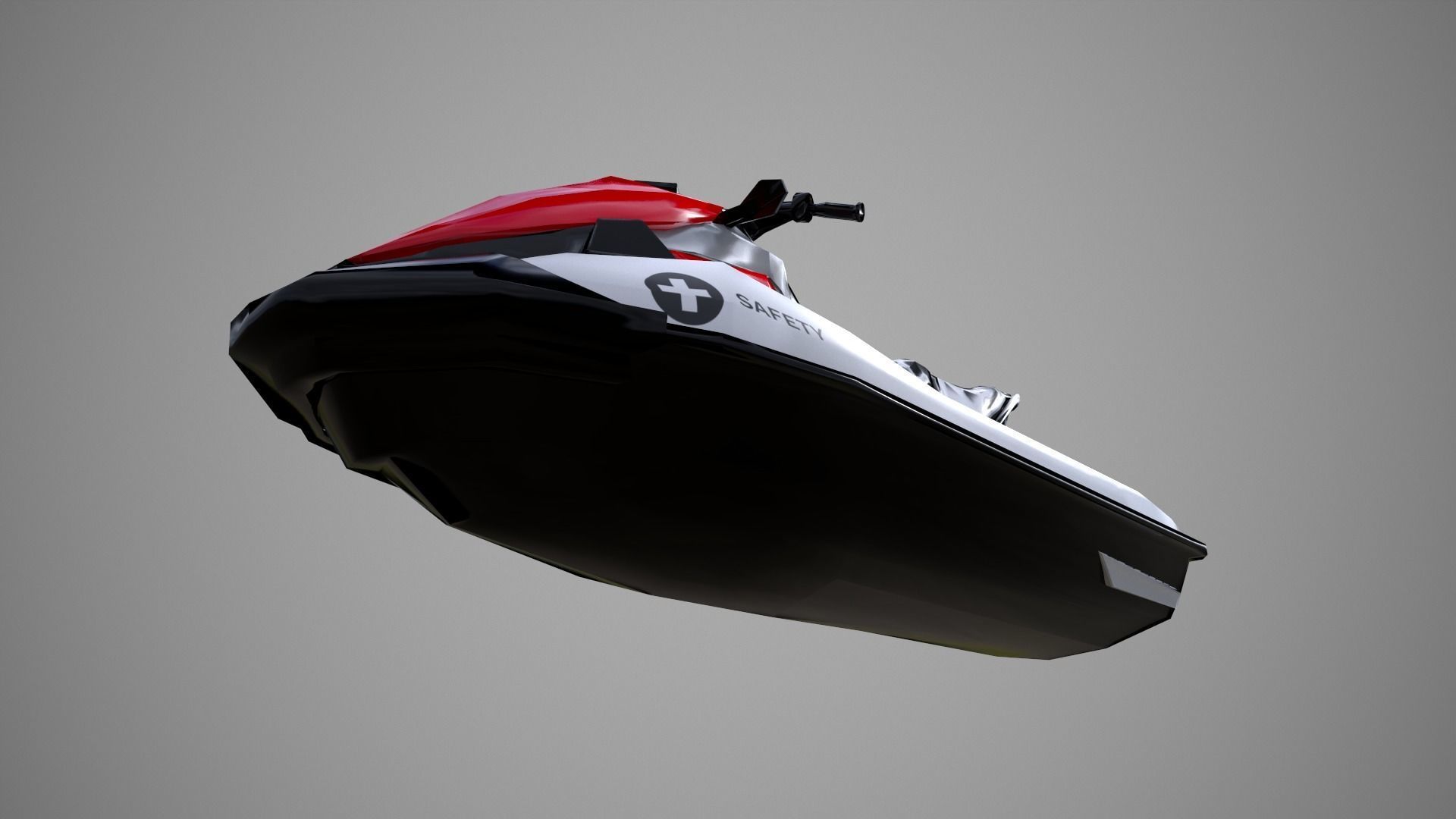 Red Jetski Low-poly 3D model_10