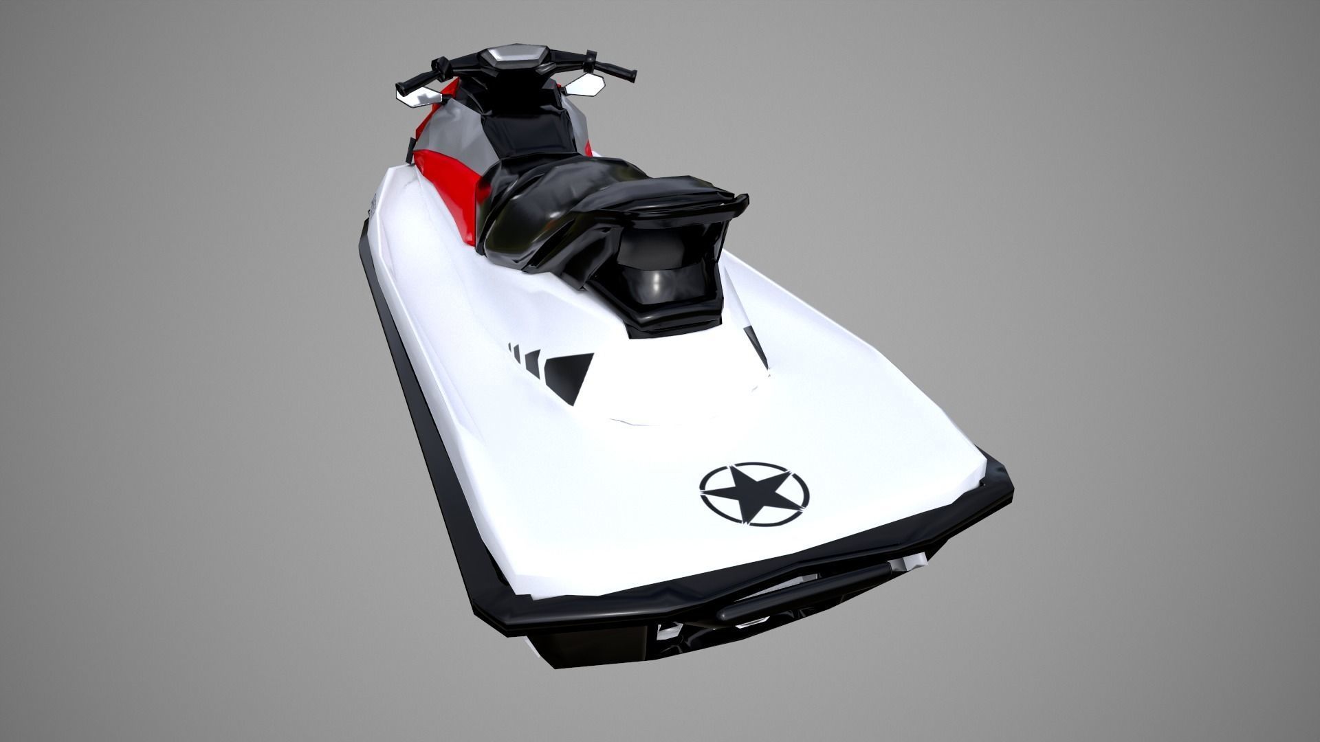 Red Jetski Low-poly 3D model_20