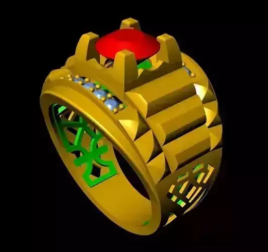 menRing gold ring with stone