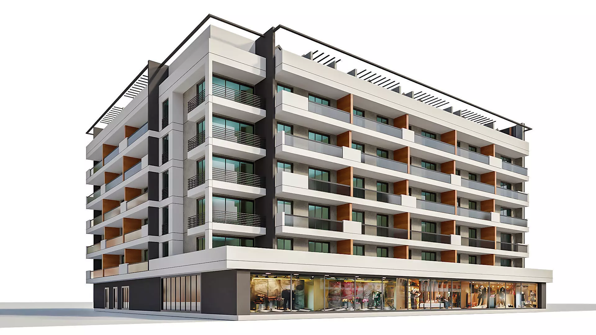 Modern Residential Building 09 3D model