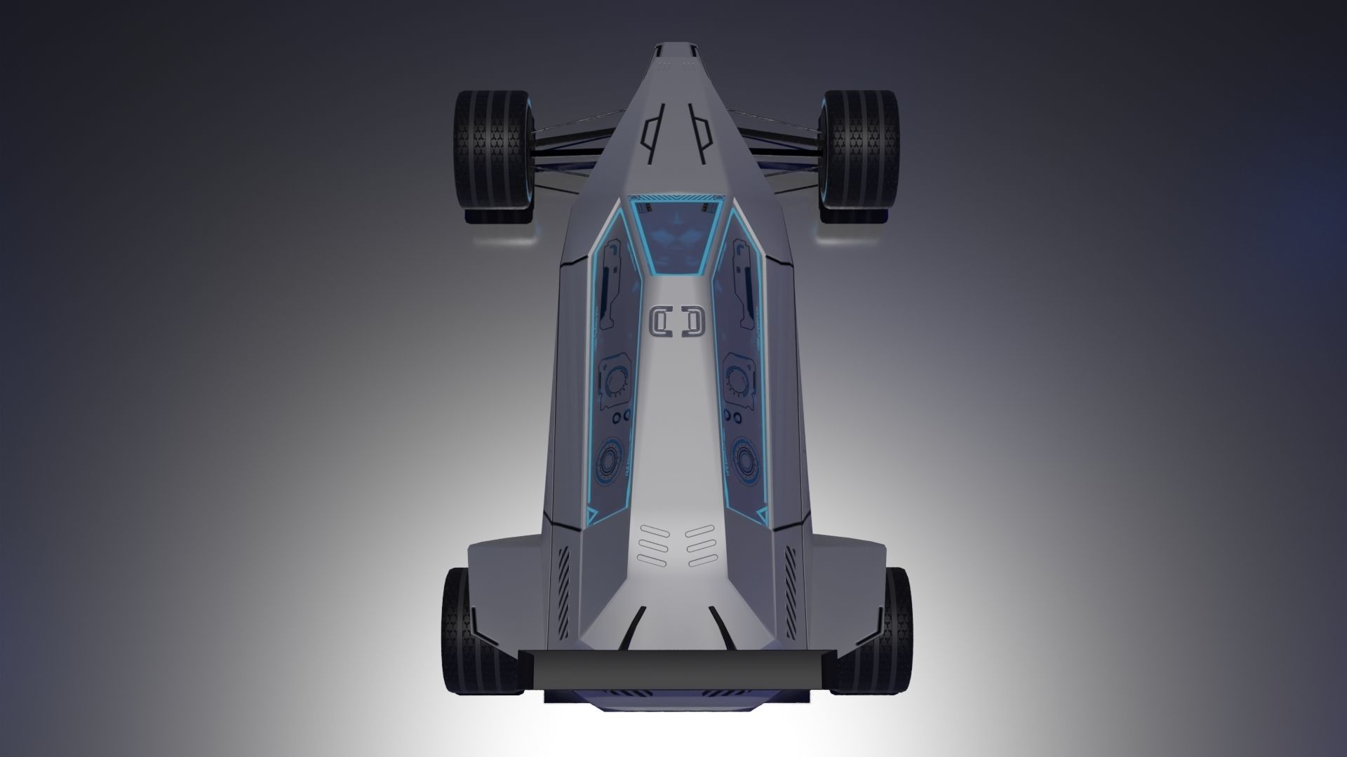 Moon Racer Low-poly 3D model_4