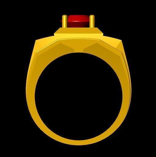 menRing gold ring with stone 3D print model_3