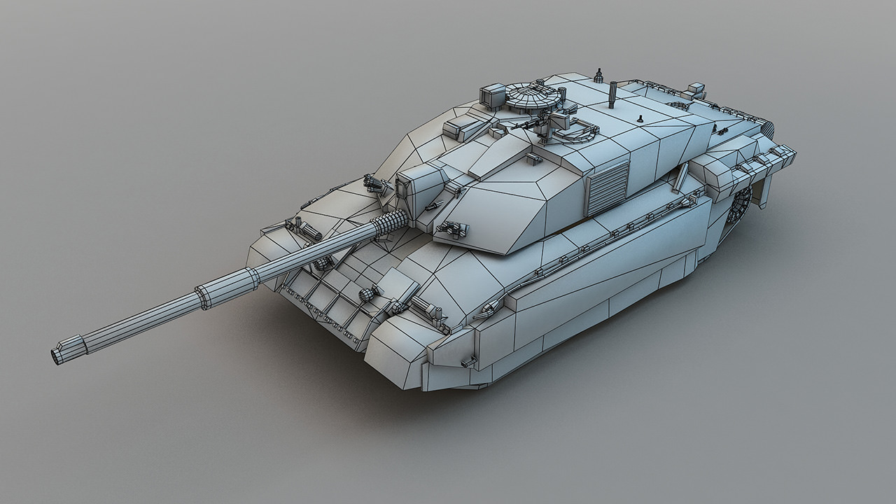 British MBT Challenger 2 Low-poly 3D model_7