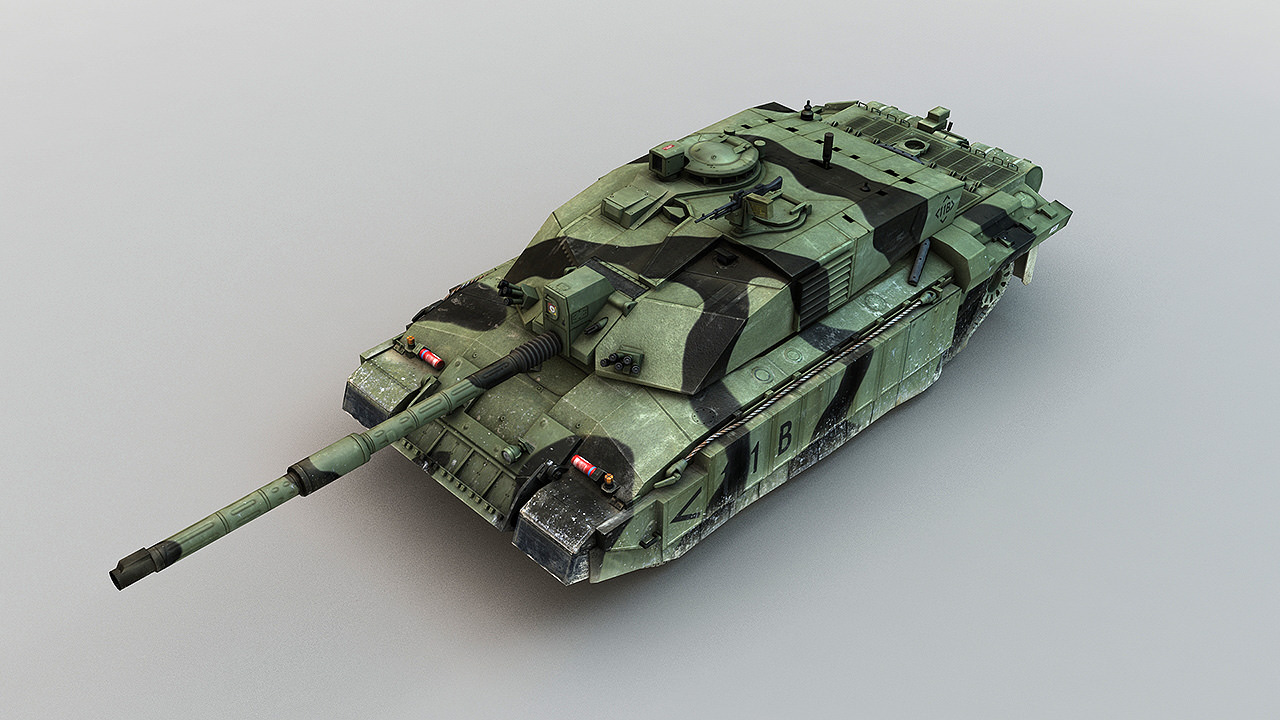 British MBT Challenger 2 Low-poly 3D model_3