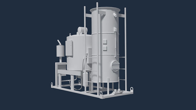 Industrial Boiler Low-poly 3D model