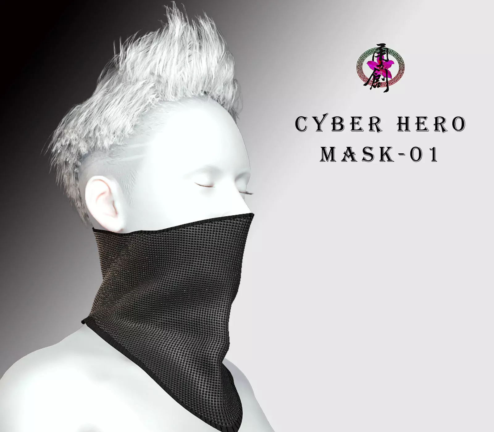 Cyber Hero - Mask01 Low-poly 3D model_0