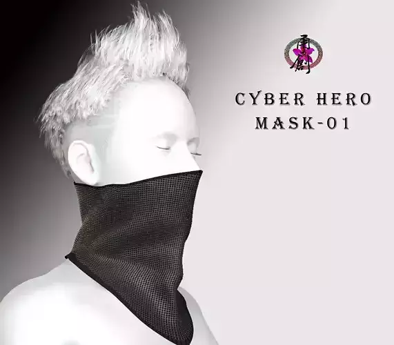 Cyber Hero - Mask01 Low-poly 3D model
