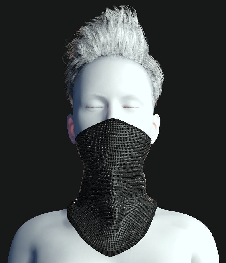 Cyber Hero - Mask01 Low-poly 3D model_4