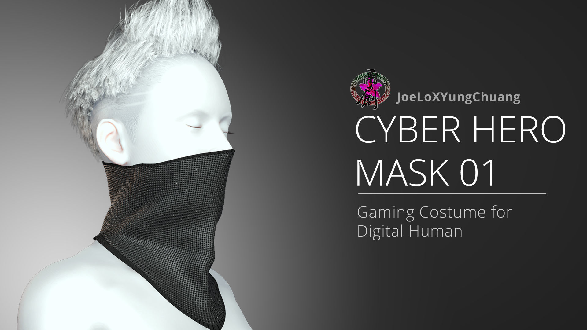 Cyber Hero - Mask01 Low-poly 3D model_1