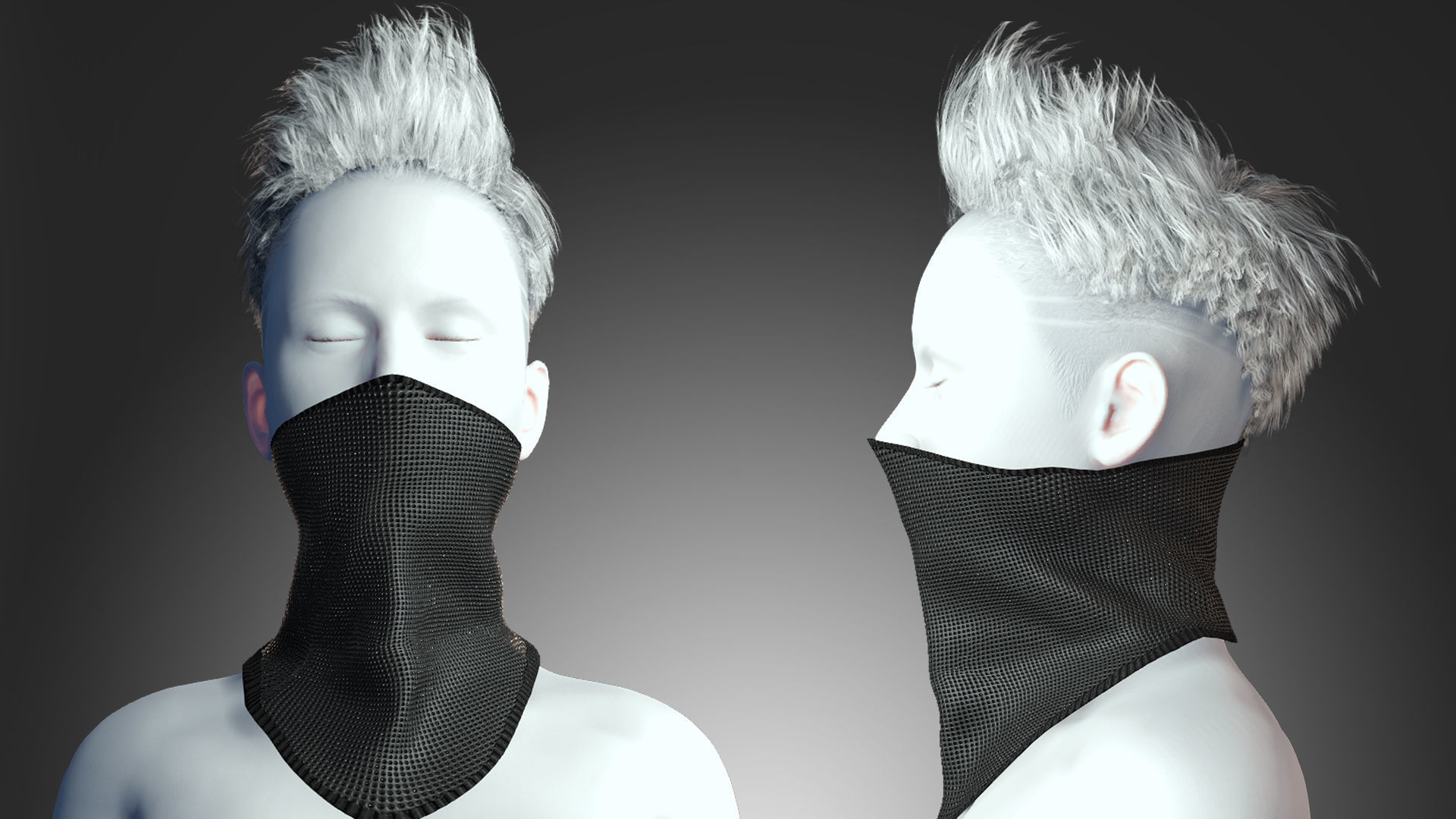 Cyber Hero - Mask01 Low-poly 3D model_2