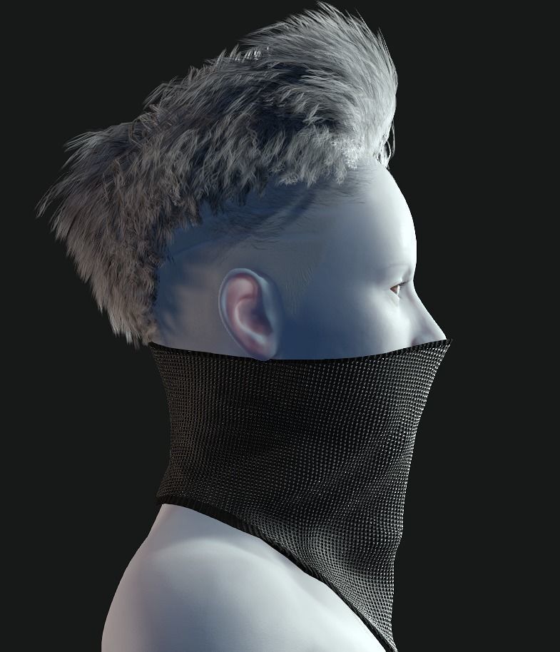 Cyber Hero - Mask01 Low-poly 3D model_5