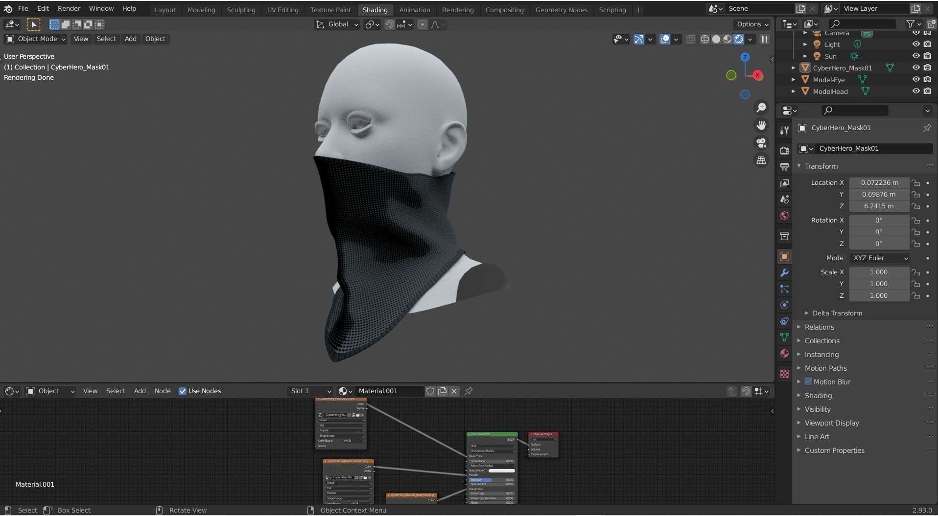 Cyber Hero - Mask01 Low-poly 3D model_9